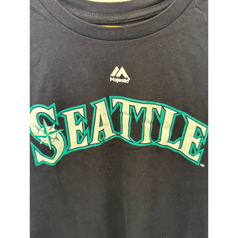 Youth Majestic Seattle Mariners Ichiro 51 Jersey XL Navy Teal short sleeve - Picture 2 of 8